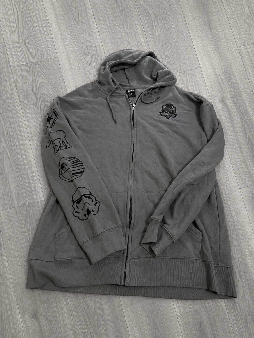 Star Wars Gray Graphic Zip Hoodie - Men's